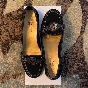Anne Klein Black Flats with Silver Accents